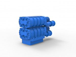 Double supercharger scale 1 to 25 3D Baskı Modeli