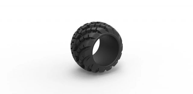 Offroad arched tire scale 1 to 10 3D Print Model .c4d .max .obj .3ds .fbx .stl .blend 