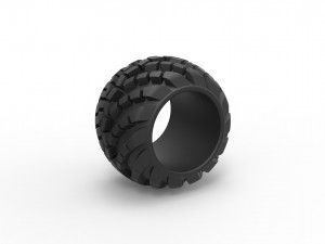 Offroad arched tire scale 1 to 10 3D Print Model