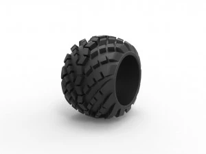 Offroad arched tire scale 1 to 10 3D Print Model