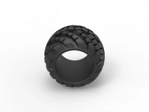 Offroad arched tire scale 1 to 10 3D Print Model