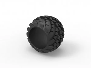 Offroad arched tire scale 1 to 10 3D Print Model