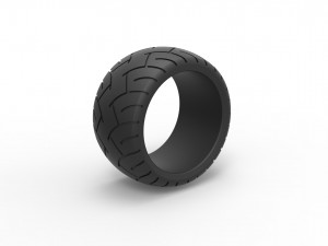 Rear chopper tire scale 1 to 10 3D 打印模型