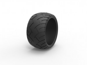 Rear chopper tire scale 1 to 10 3D Принт Модель