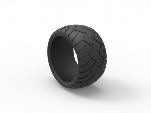 Rear chopper tire scale 1 to 10 3D Принт Модель