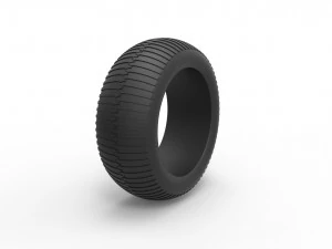 Vintage monster truck tire scale 1 to 25 3D Print Model