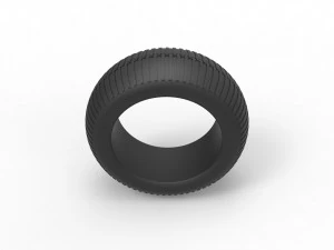Vintage monster truck tire scale 1 to 25 3D Print Model