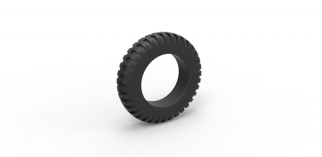 Old truck tire scale 1 to 25 3Dプリントモデル .c4d .max .obj .3ds .fbx .stl .blend 