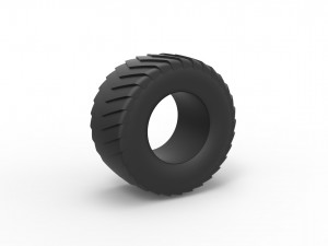 Pulling truck tire scale 1 to 10 3D 打印模型