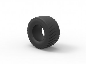 Pulling truck tire scale 1 to 10 3D Print Model