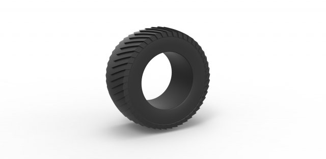 Pulling tractor rear tire scale 1 to 25 3D Print Model .c4d .max .obj .3ds .fbx .stl .blend 