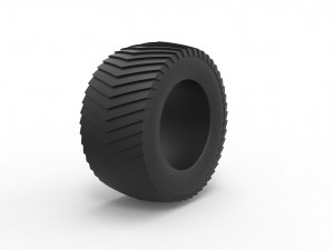 Pulling tractor rear tire scale 1 to 25 3D Print Model