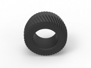 Pulling tractor rear tire scale 1 to 25 3D Print Model