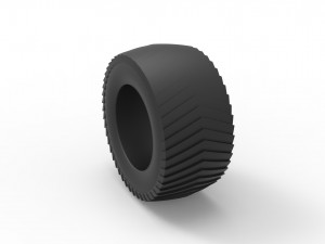 Pulling tractor rear tire scale 1 to 25 3D Print Model