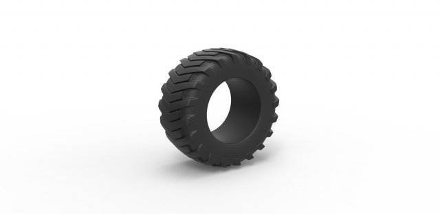 Pulling tractor rear tire 2 scale 1 to 25 3D Print Model .c4d .max .obj .3ds .fbx .stl .blend 