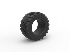 Diecast pulling tractor rear tire 2 scale 1 to 25 3D Print Model
