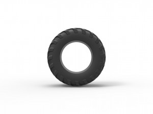 Pulling tractor rear tire 2 scale 1 to 25 3D Print Model