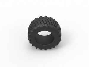 Pulling tractor rear tire 2 scale 1 to 25 3D Print Model
