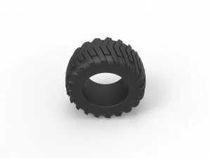 Pulling tractor rear tire 2 scale 1 to 25 3D Print Model