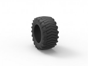 Pulling tractor rear tire 2 scale 1 to 25 3D Print Model