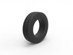 Truck tire scale 1 to 25 3D Print Model