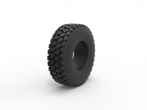 Military truck tire scale 1 to 25 3D Print Model