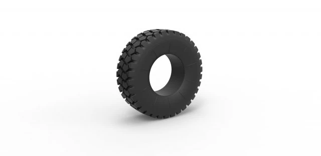 Military truck tire 2 scale 1 to 25 3D Print Model .c4d .max .obj .3ds .fbx .stl .blend 