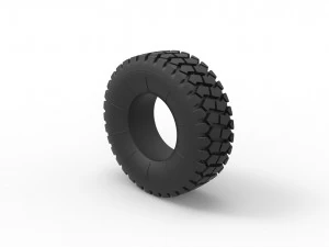Military truck tire 2 scale 1 to 25 3D Print Model