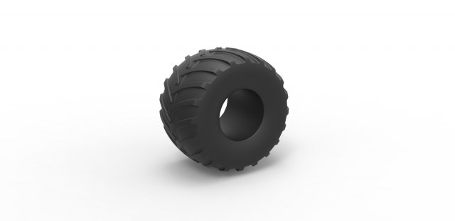 Monster truck tire scale 1 to 25 3D Принт Модель .c4d .max .obj .3ds .fbx .stl .blend