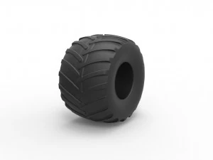 Monster truck tire scale 1 to 25 3D Print Model