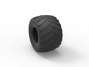 Monster truck tire scale 1 to 25 3D Print Model