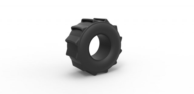 Mud dragster tire scale 1 to 25 Modèles 3D en vedette .c4d .max .obj .3ds .fbx .stl .blend 