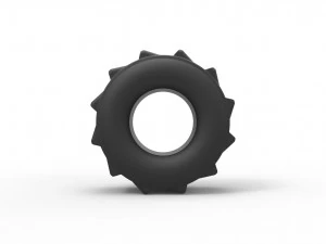 Mud dragster tire scale 1 to 25 3D Print Model