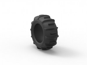 Dune buggy rear tire 2 scale 1 to 10 3D Принт Модель