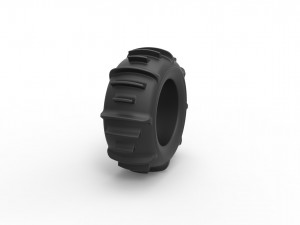 Dune buggy rear tire 3 scale 1 to 10 3D Print Model