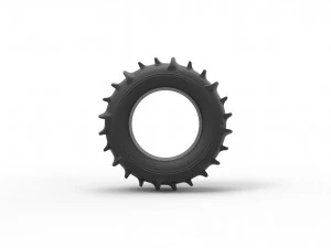 Dune buggy rear tire 3 scale 1 to 10 3D Print Model
