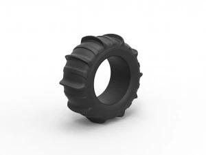 Dune buggy rear tire 4 scale 1 to 10 3D Print Model