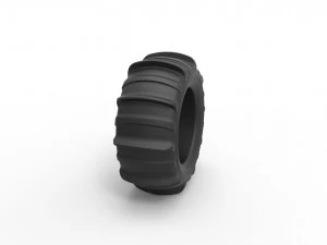 Dune buggy rear tire 4 scale 1 to 10 3D Print Model