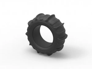 Dune buggy rear tire 4 scale 1 to 10 3D Print Model