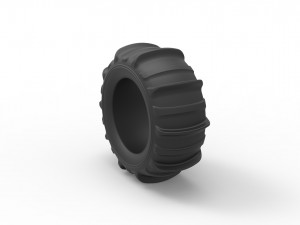 Dune buggy rear tire 4 scale 1 to 10 3D-printmodel