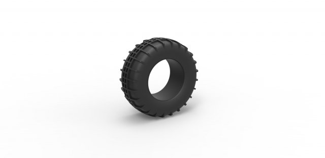 Dune buggy rear tire 5 scale 1 to 10 3D Print Model .c4d .max .obj .3ds .fbx .stl .blend 