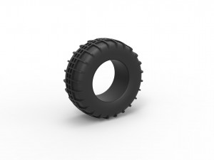Diecast dune buggy rear tire 5 scale 1 to 10 3D Print Model