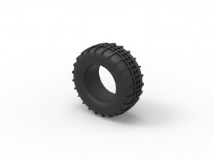 Dune buggy rear tire 5 scale 1 to 10 3D Print Model