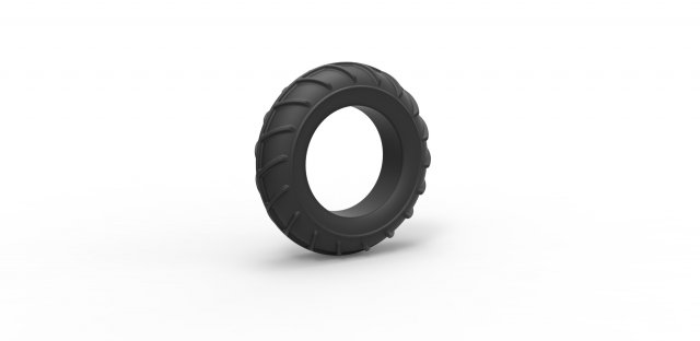 Mud dragster front tire scale 1 to 10 3D Принт Модель .c4d .max .obj .3ds .fbx .stl .blend 
