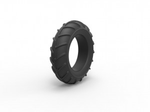 Mud dragster front tire scale 1 to 10 3D Принт Модель