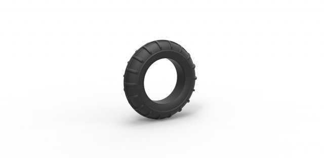 Mud dragster front tire 2 scale 1 to 10 3D Baskı Modeli .c4d .max .obj .3ds .fbx .stl .blend 
