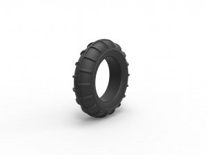 Mud dragster front tire 2 scale 1 to 10 3D Baskı Modeli