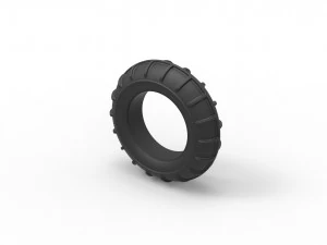 Mud dragster front tire 2 scale 1 to 10 3D Print Model