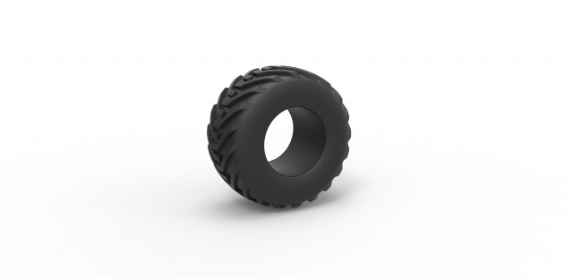 Offroad tire 3 scale 1 to 25 3D Print Model .c4d .max .obj .3ds .fbx .stl .blend 