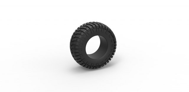 Offroad tire 6 scale 1 to 25 3D Print Model .c4d .max .obj .3ds .fbx .stl .blend 